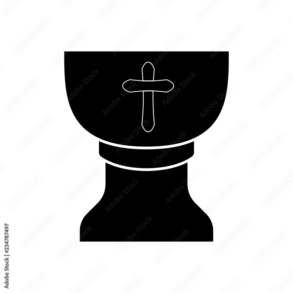 Obraz premium Isolated chalice silhouette. Catholic object. Vector illustration design