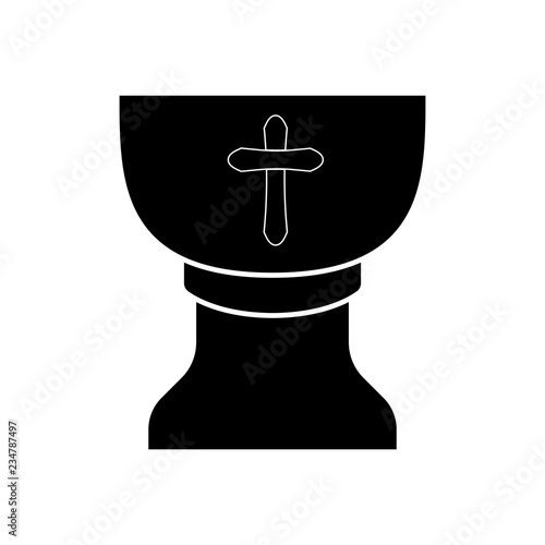 Isolated chalice silhouette. Catholic object. Vector illustration design