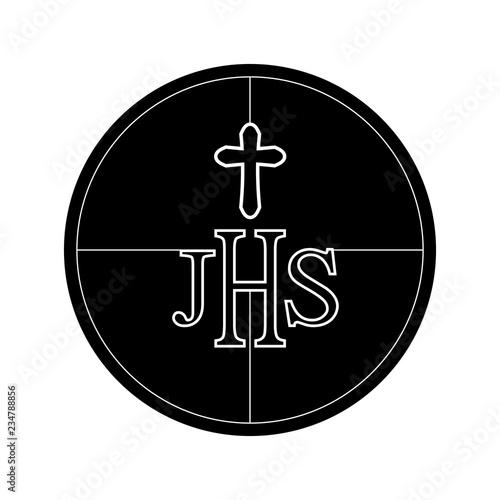 Isolated communion host silhouette. Vector illustration design