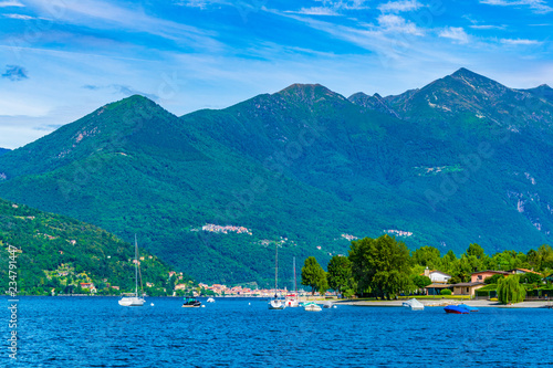 Lakeside view of Maccagno con pino e veddasca, Italy photo