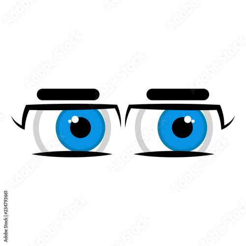 Isolated doubtful eyes image. Vector illustration design