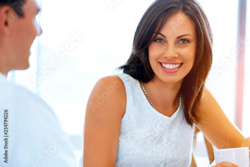 Portrait of a couple having tea at home