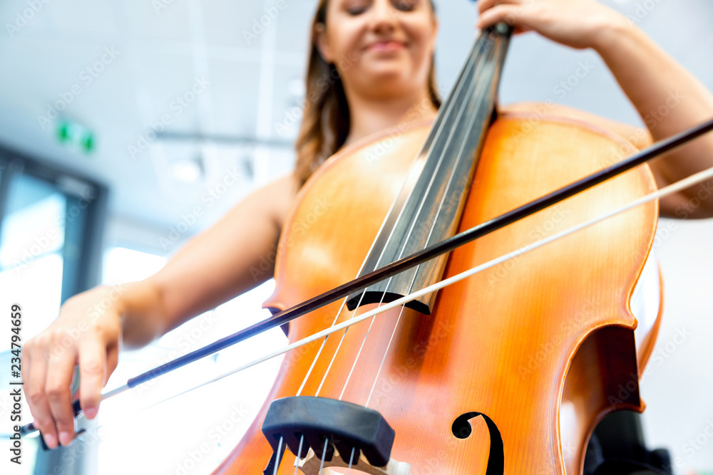 Woman playing cello Woman playing cello