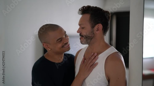 Portrait of Married Gay Couple at Home photo