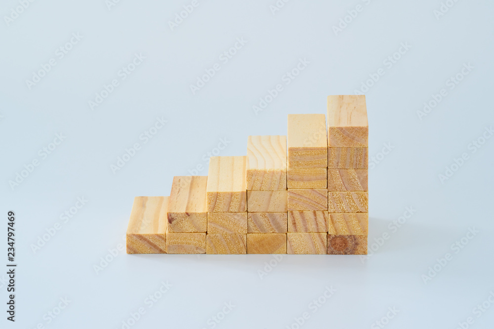Obraz premium Stair shape decorate.wooden block .