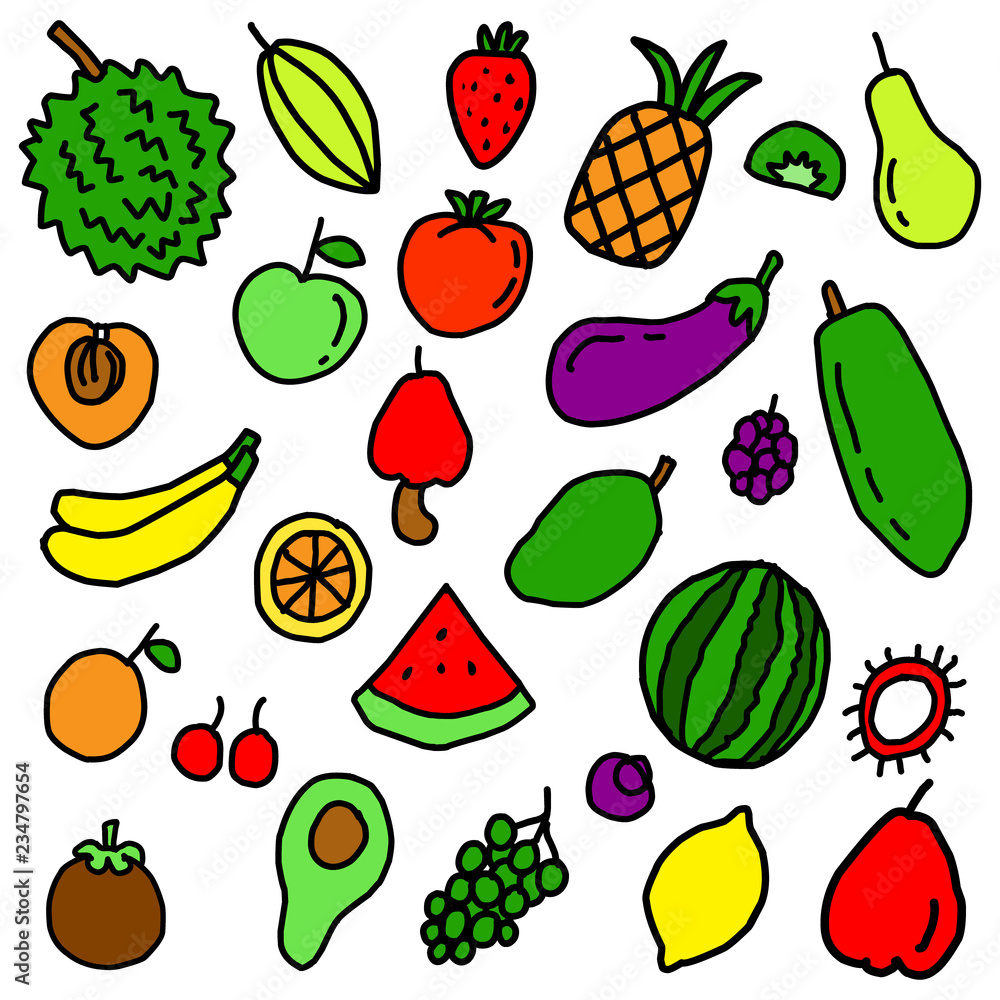 Fruit Doodle Pattern Fruit Doodle Pattern