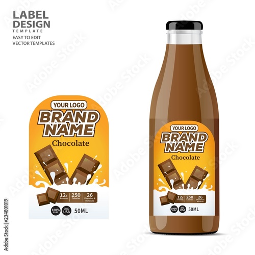 Bottle label, Package template design, Label design, mock up design label template