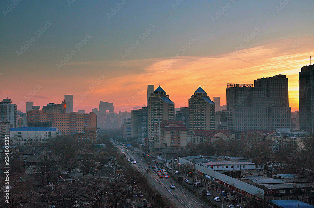 Beijing skyline at dawn