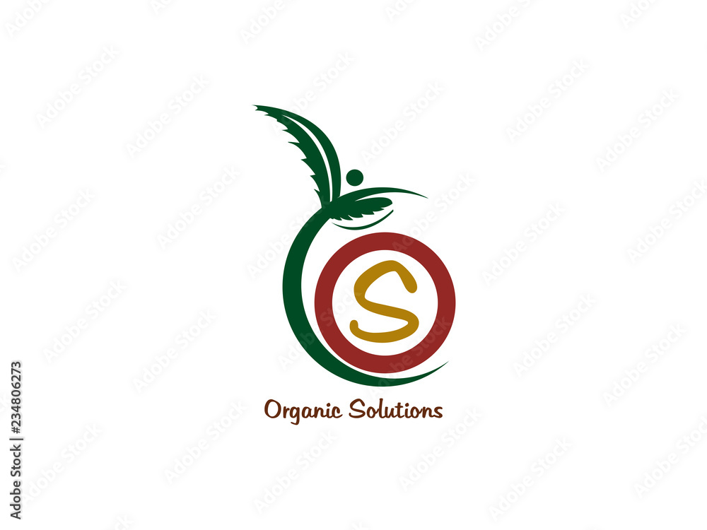 Initial Letter S on a circle with leaf Design Logo Graphic Branding Letter Element. Initial Letter S on a circle with leaf Design Logo Graphic Branding Letter Element.