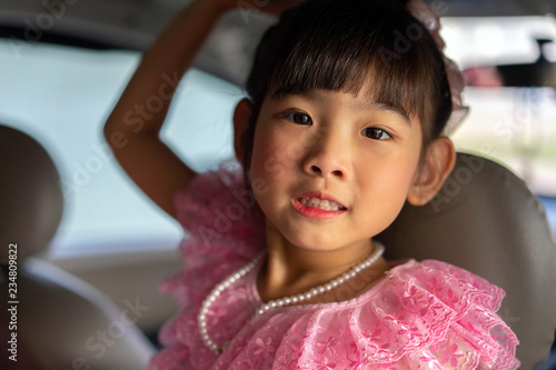 Portrait Cute little girl Asian happy