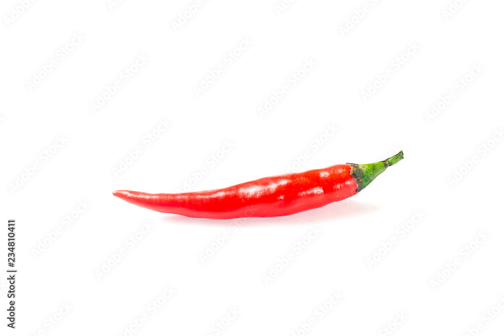 Red chili pepper isolated on a white background.Food ingredient,Spicy and hot concept