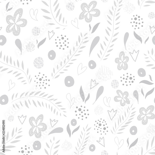 Stylish organic background. Seamless pattern.Vector. スタイリッシュ植物パターン