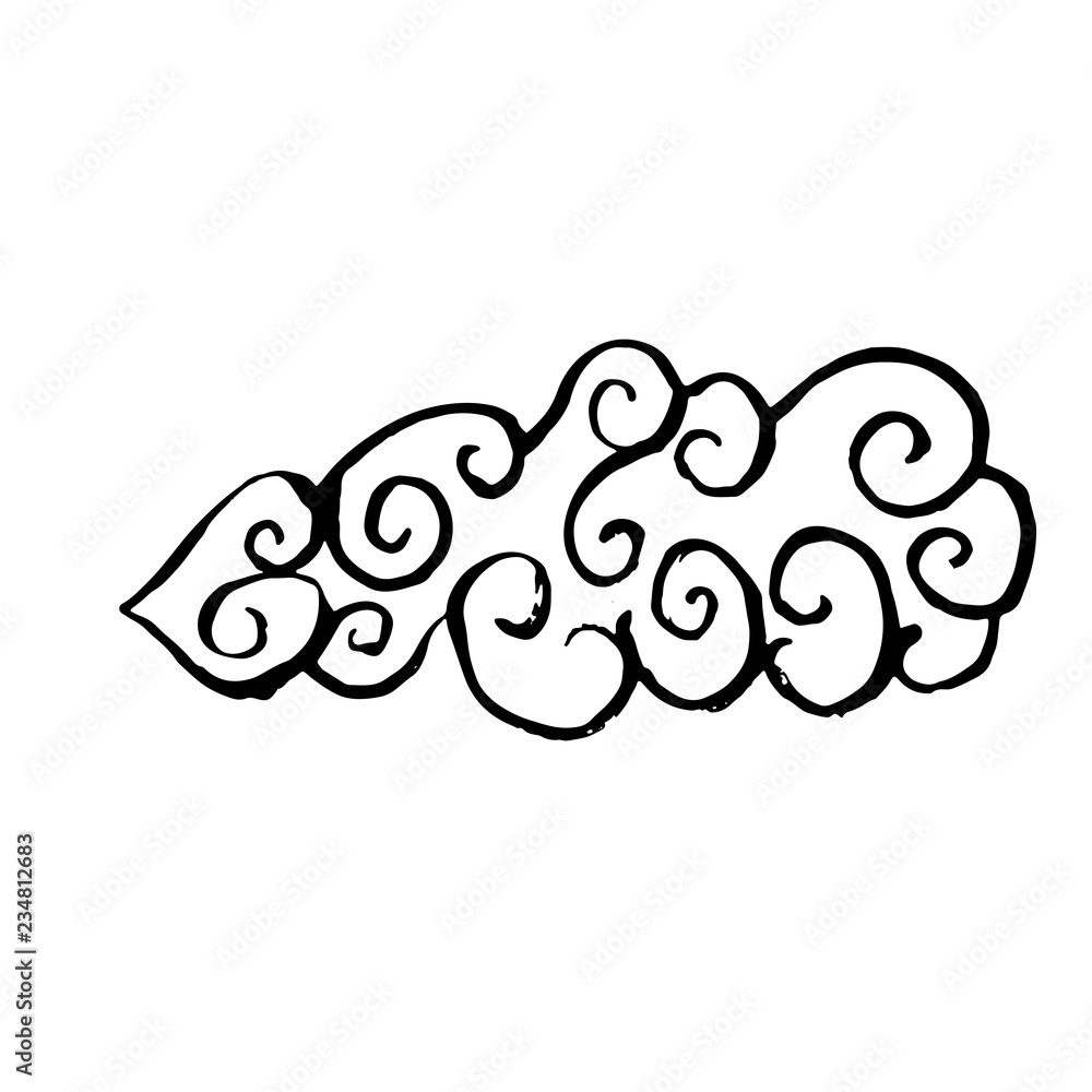 Brush cloud. Ink vector grunge illustration. Brush cloud. Ink vector grunge illustration.