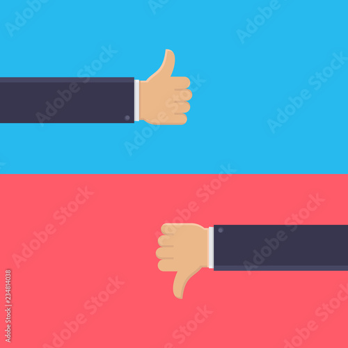Likes and dislikes illustration flat design style