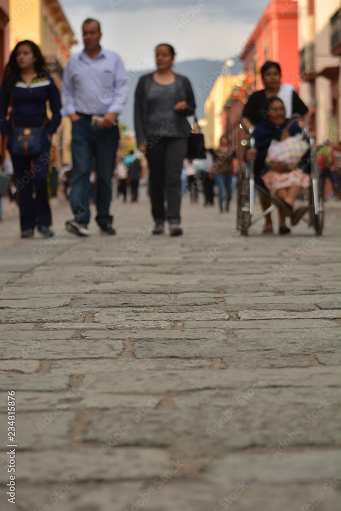 Fototapeta premium Family walking in oaxaca