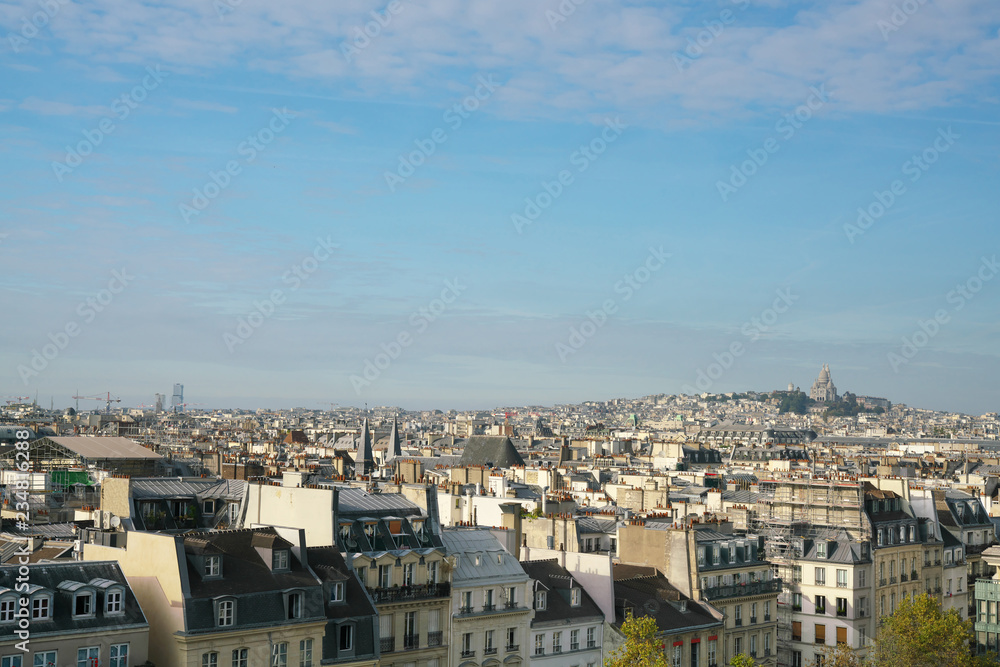 Paris,France-October 17,2018: Paris skyline in the afternoon