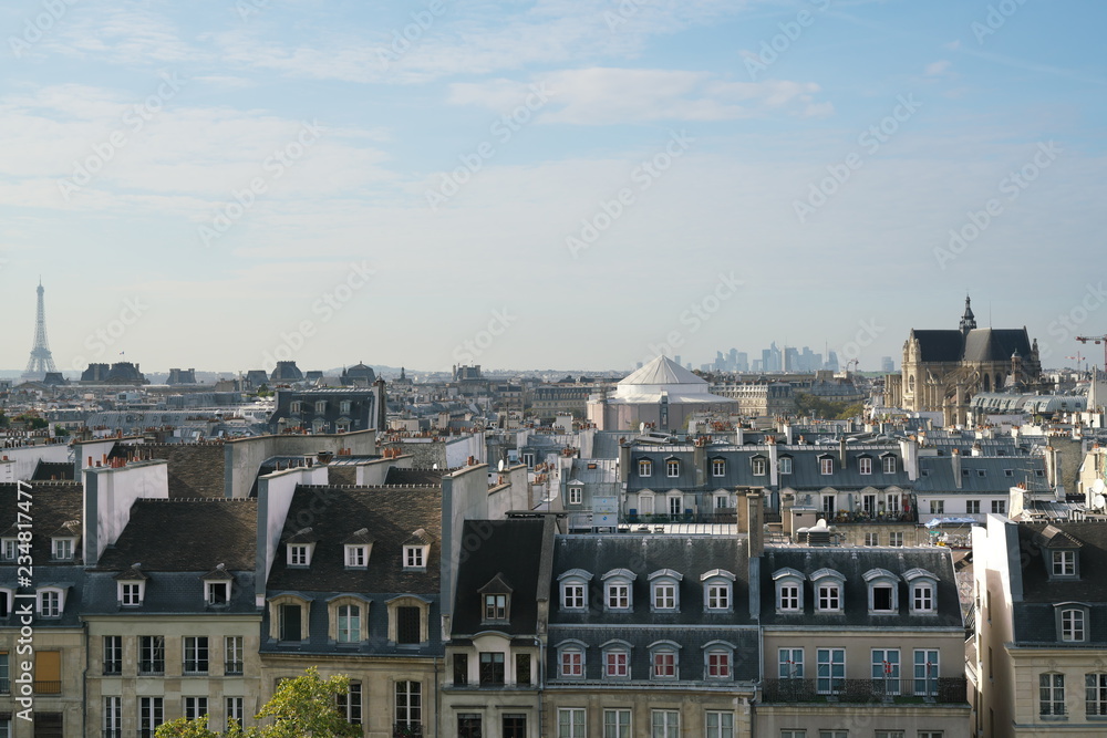 Paris,France-October 17,2018: Paris skyline in the afternoon


