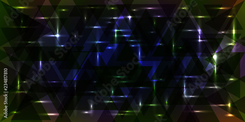 Vector starry sky pattern in green and blue colors.
