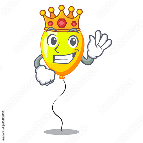 King Yellow balloon isolated on for mascot