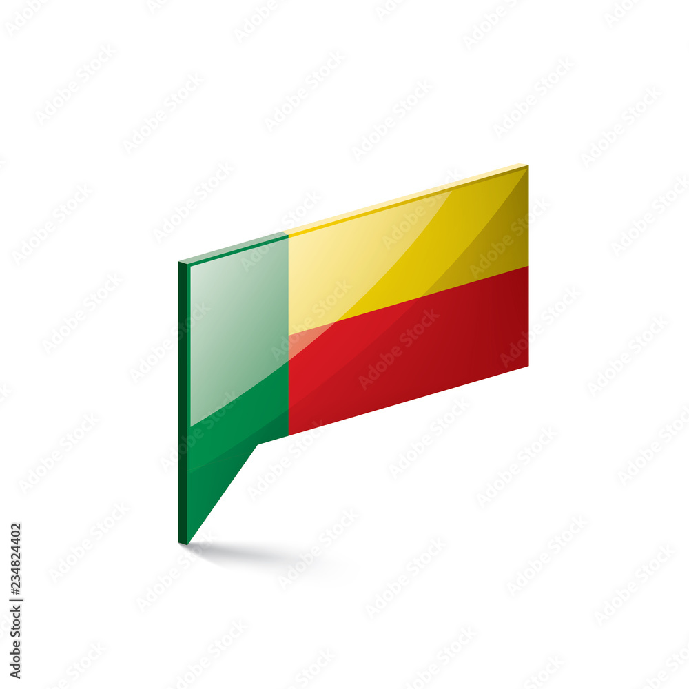 Fototapeta premium Benin flag, vector illustration on a white background