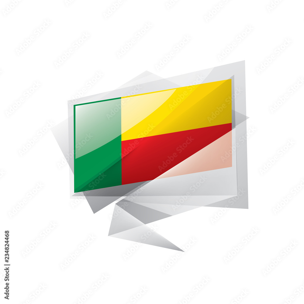 Fototapeta premium Benin flag, vector illustration on a white background