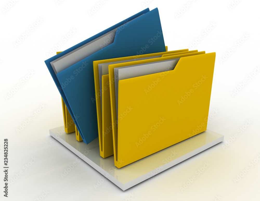 colorful folders isolated over white . 3d rendered illustration colorful folders isolated over white . 3d rendered illustration