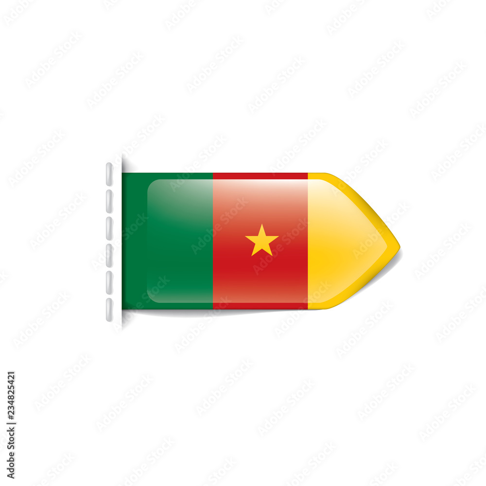 Cameroon flag, vector illustration on a white background Cameroon flag, vector illustration on a white background