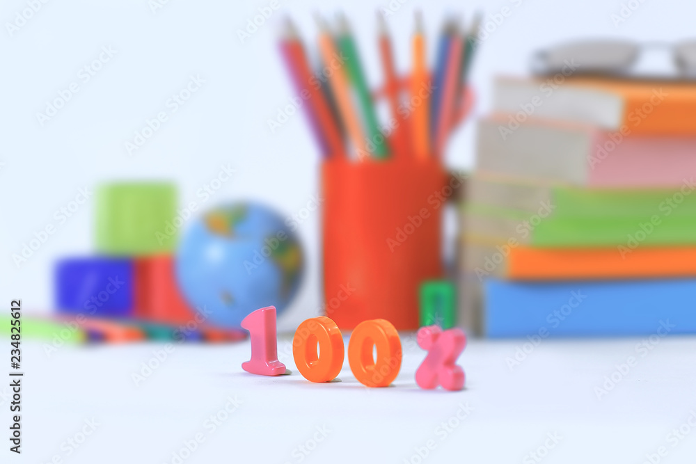 background of school supplies with space for text background of school supplies with space for text