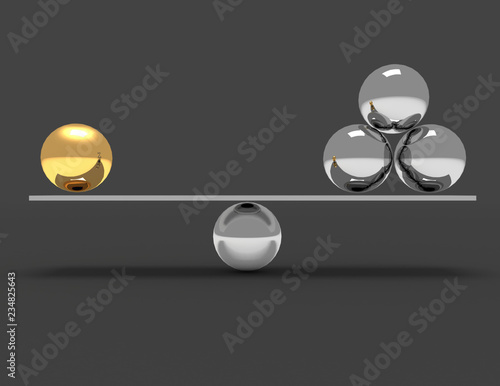 3d balance concept . 3d rendered illustration