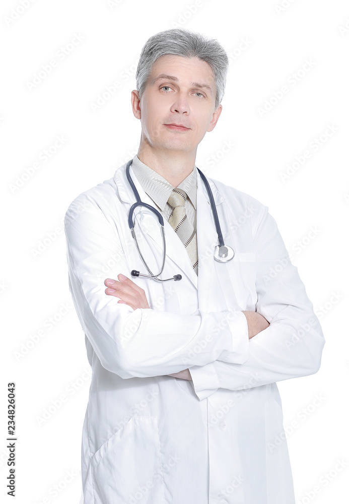 portrait of an experienced therapist.isolated on a white portrait of an experienced therapist.isolated on a white