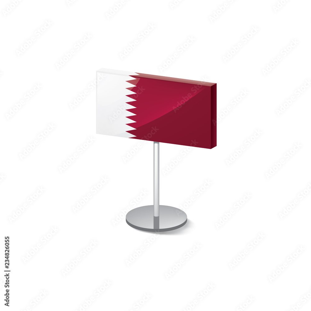 Qatar flag, vector illustration on a white background