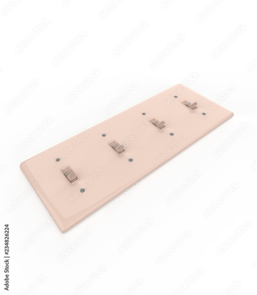 On and Off switch button. 3d illustration