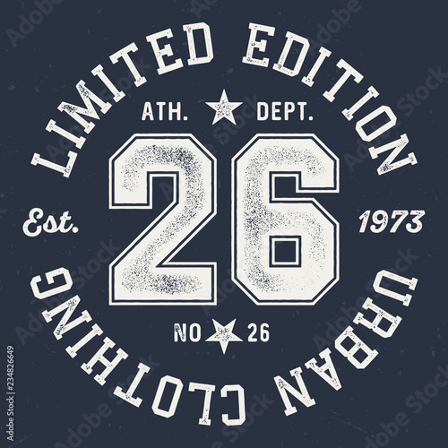 Limited Edition No 26 Urban Clothing - Aged Tee Design For Print