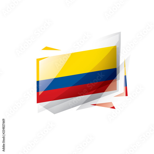 Colombia flag, vector illustration on a white background Free Download Colombia flag, vector illustration on a white background - GFXLoad