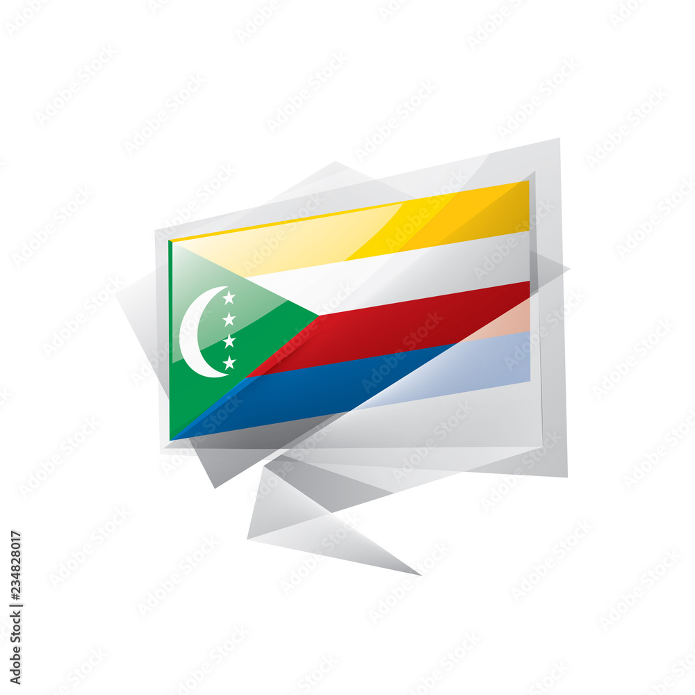 Obraz premium Comoros flag, vector illustration on a white background