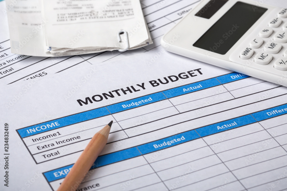 Monthly budget planning concept Monthly budget planning concept