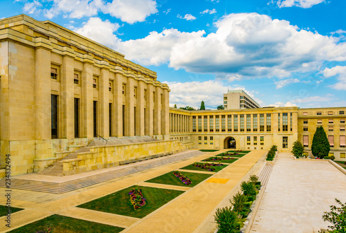 Palace of Nations building - seat of the United nations - in Geneva, Switzerland