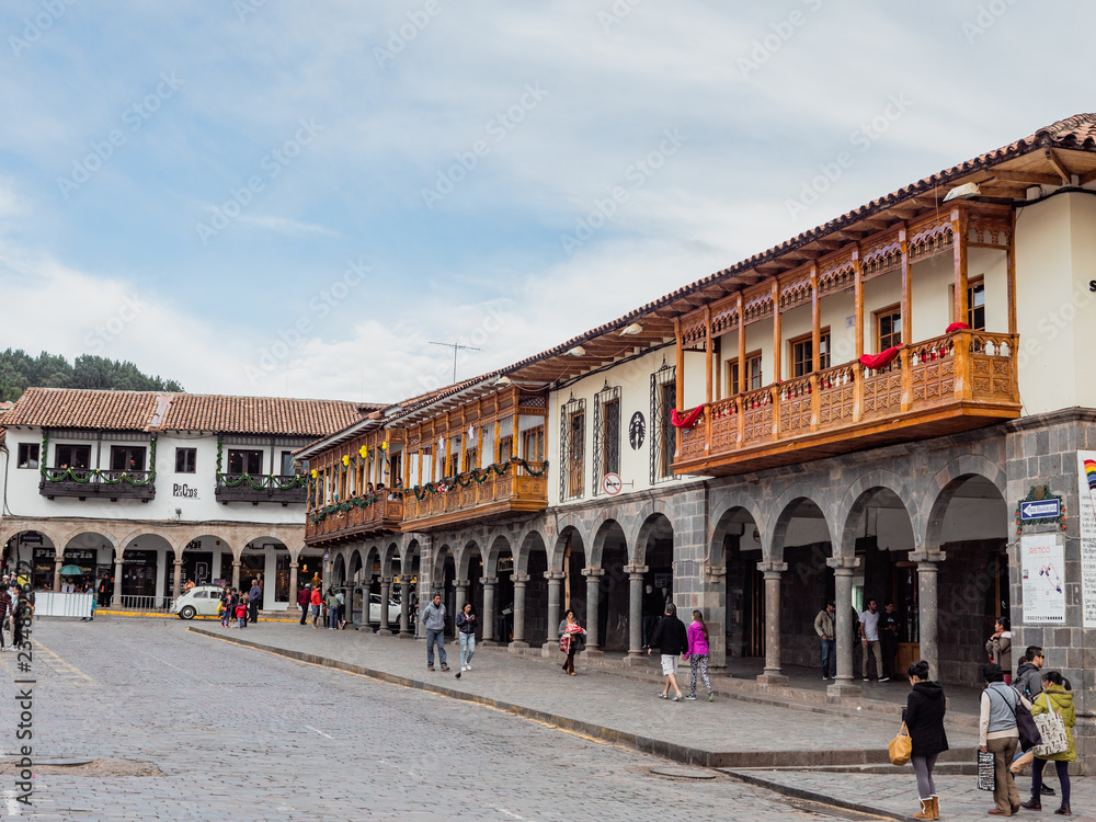 Balconies in the PLaza de Armas, Cusco