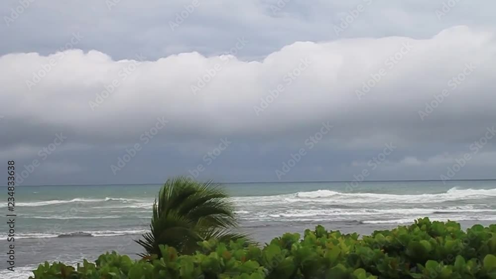 Stormy weather and a sea in Puerto Viejo de Talamanca, Costa Rica vídeo de Stock Adobe Stock