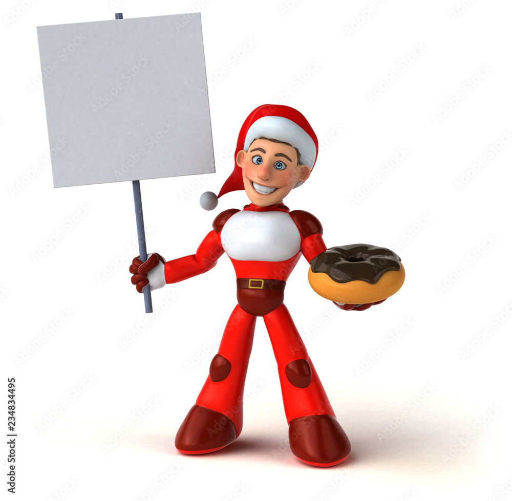 Fun Super Santa Claus - 3D Illustration Fun Super Santa Claus - 3D Illustration