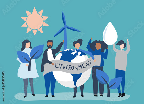 People with environmental sustainability concept