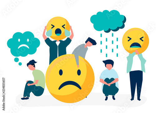 People with depression and unhappiness