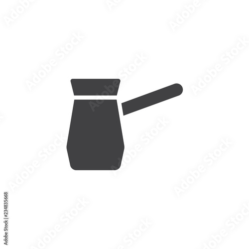 Turkish coffee cezve vector icon. filled flat sign for mobile concept and web design. Coffee brewing cup simple solid icon. Cezve symbol, logo illustration. Pixel perfect vector graphics