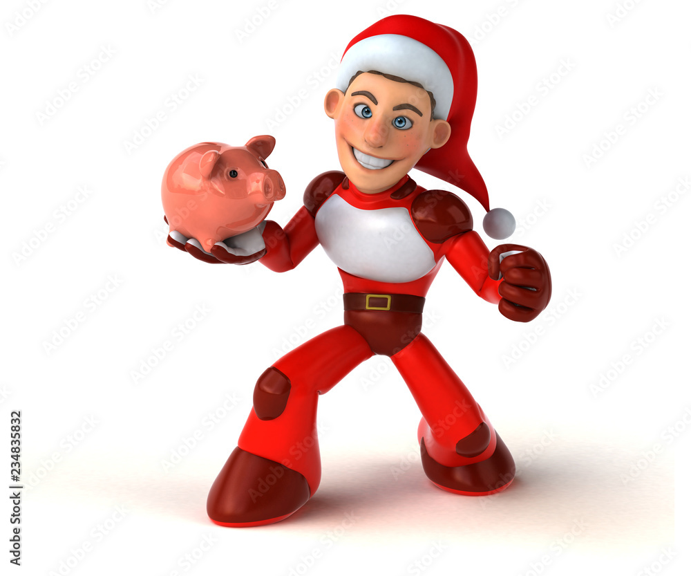 Fun Super Santa Claus - 3D Illustration Fun Super Santa Claus - 3D Illustration