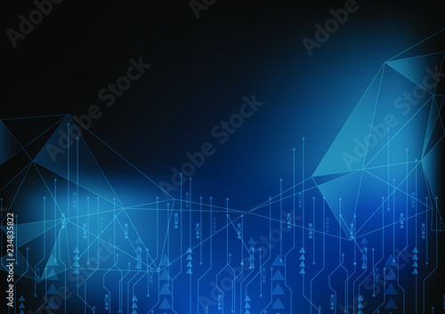 Abstract blue technology background with circuit board system , Vector illustration