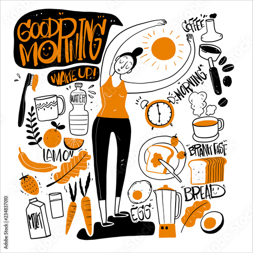 Collection of hand drawn. Vector illustration in sketch doodle style.