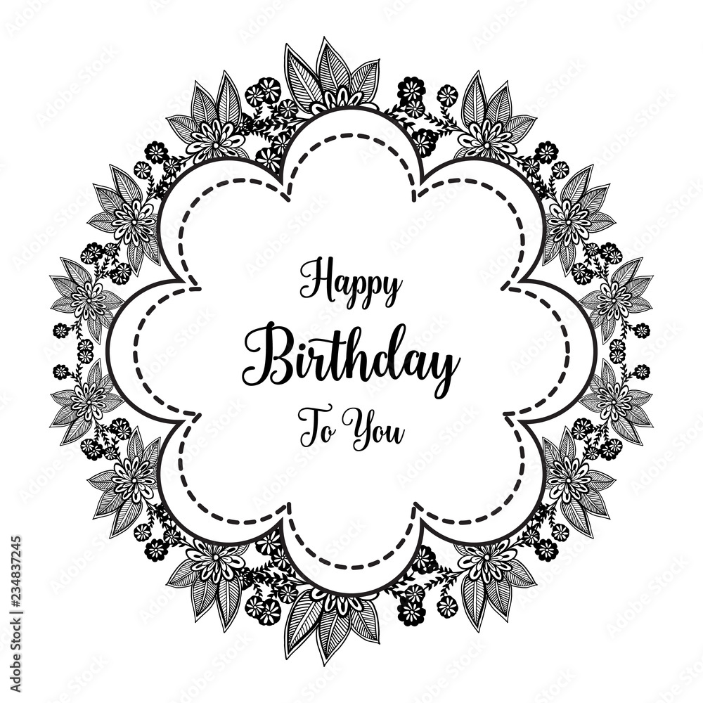 Happy Birthday Greeting Card Vector Illustration