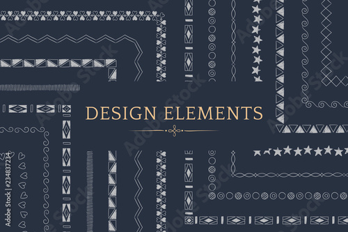 Divider line design elements vector collection