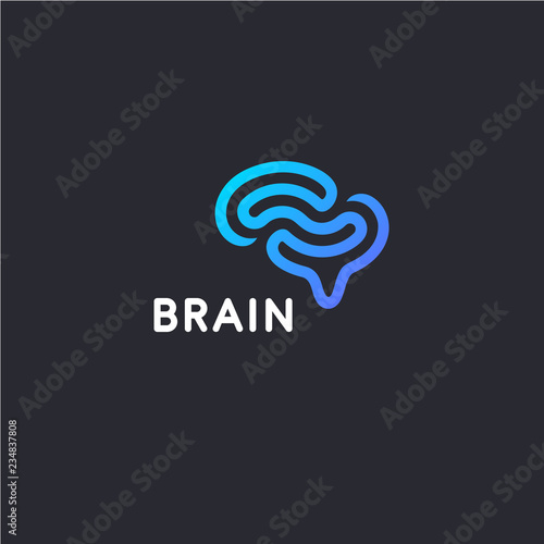 Creative brain abstract vector logo design template. Brainstorm. Vector icon.
