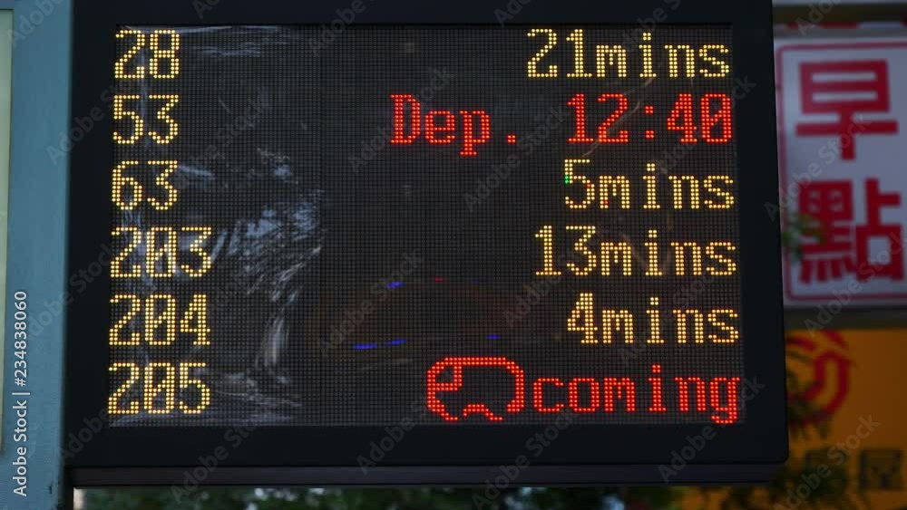 day time taipei city bus station timetable panorama 4k taiwan Stock ビデオ